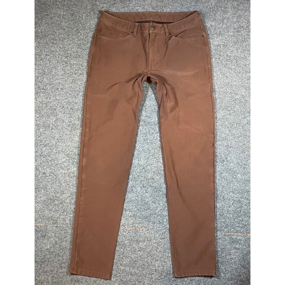 Lululemon ABC Pant Mens 34 Brown Canvas Utility Five Pocket Trousers Slim Fit